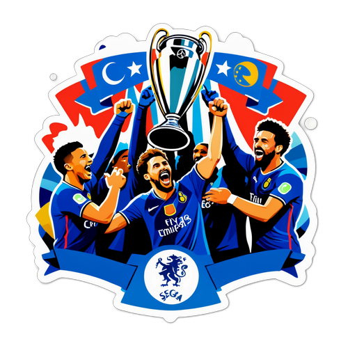 Scena radosnej celebracji w meczu UEFA Champions League