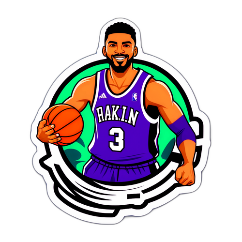 Stiker Bold Hakim Danish dengan Tema Bola Keranjang