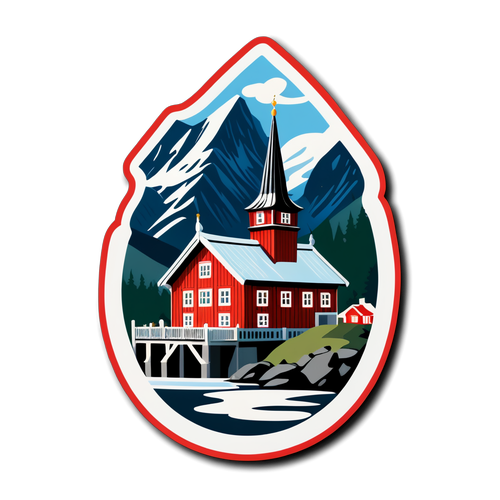 Charmende klistremerke av Norsk folkemuseum