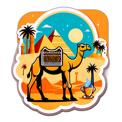 Верный верблюд, изучающий древние руины в Каире