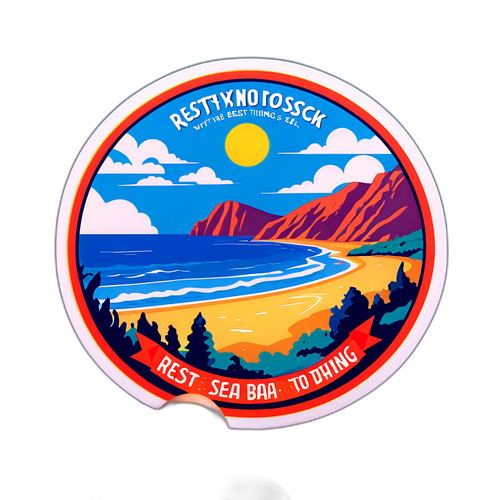 Стикер с прибрежным пейзажем Новороссийска