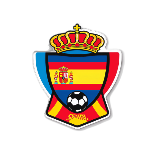 La Liga, İspanya Bayrağı ve 'Futbol Tutkusu!' Sticker Tasarımı