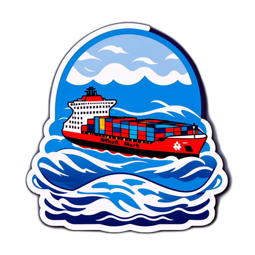 Skib og logo fra A.P. Møller - Maersk