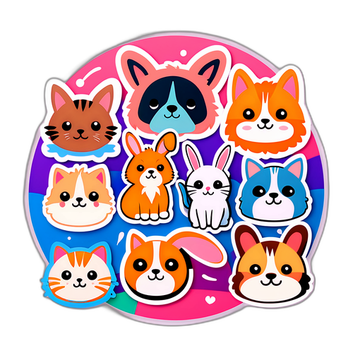 可愛動物貼紙