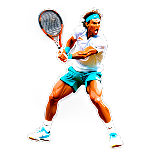 Rafael Nadal: Iconic Tennis Legend With Djokovic and Roland Garros - Get Your Own Epic Sticker Now!