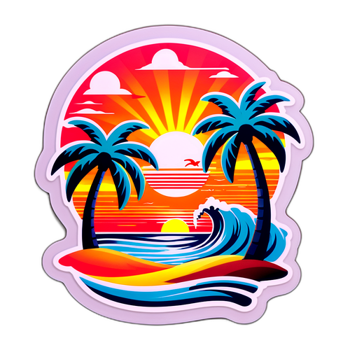 Retro Sticker Σκηνικού με Φαρμακονήσι