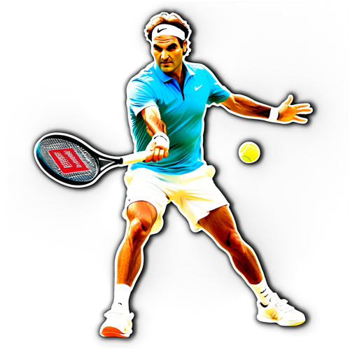 Roger Federer i aktion på tennisbanan