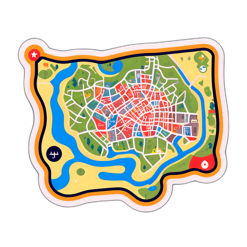 Графічне зображення карти Брянська, стилізоване під ігрову карту