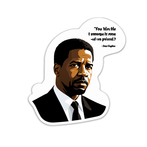 Autocolant minimalist cu mesaj inspirațional dedicat lui Denzel Washington