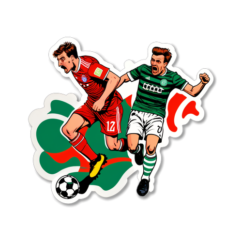 Stiker Pertarungan Sepak Bola Bayern vs Celtic