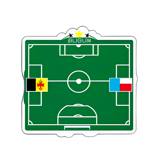 Aufkleber mit Fußballfeld Belgien gegen Kasachstan