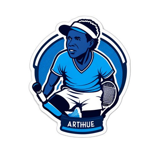 Klistermärke som hedrar Arthur Ashe