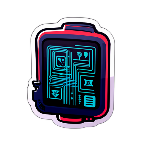 Autocollant artistique représentant un écran Downdetector avec des symboles de connexion