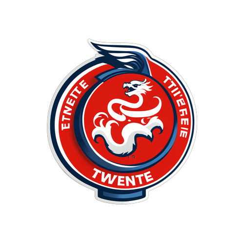 Sticker met FC Twente Logo en Vurige Achtergrond