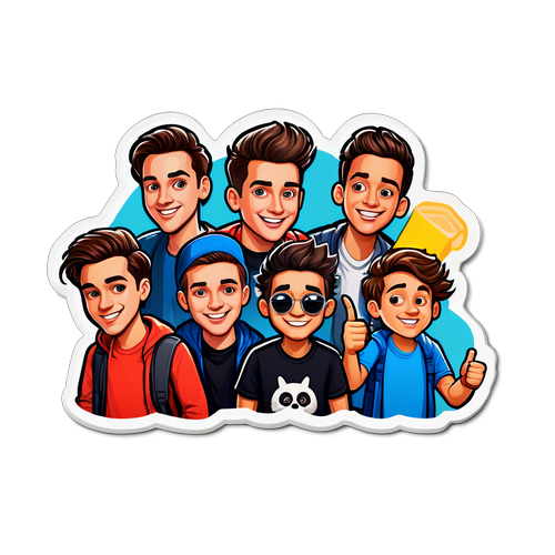 Stiker Youtuber Terkenal dalam Bentuk Kartun
