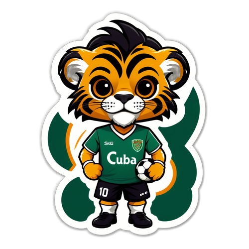 Adesivo do Cuiabá Esporte Clube com Mascote Onça