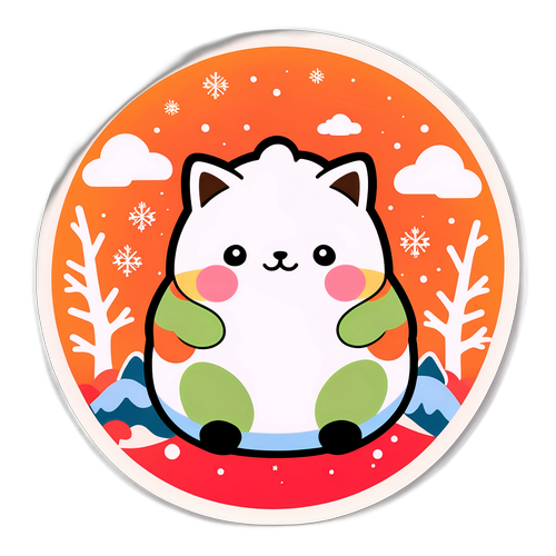 お正月のための鏡餅と獅子舞のデザイン