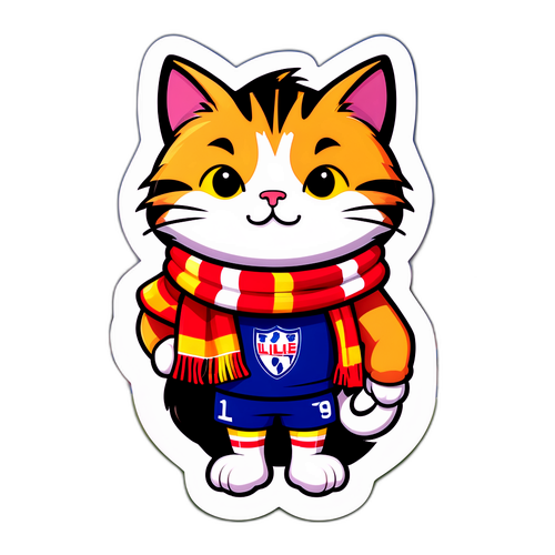 Gato con bufanda en colores de Lille