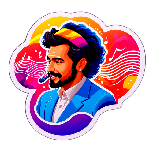 Sticker de Gonzalo Valle con fondo musical vibrante