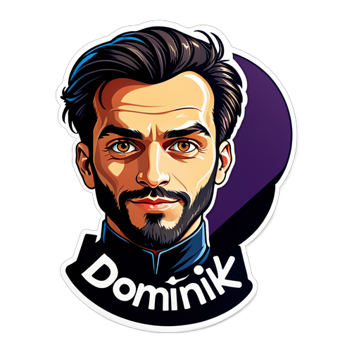 Stylizovaný samolepkový design Dominika Pelicota