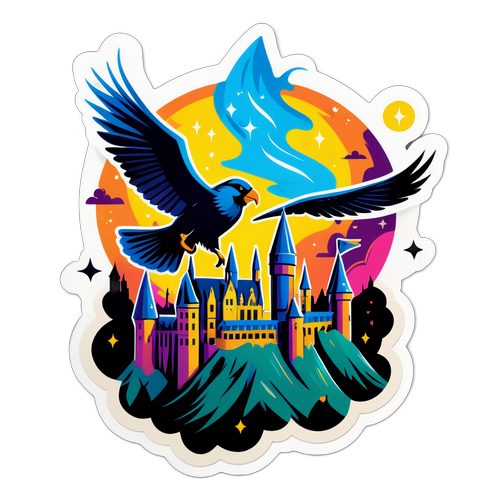 Uccello Magico sopra Hogwarts