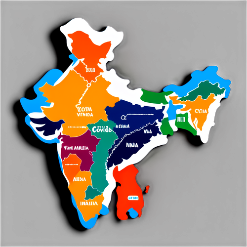 भारत का एक स्टाइलिश नक्शा COVID-19 सांख्यिकी के साथ