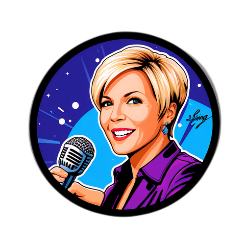 Sticker van Dana Winner met microfoon