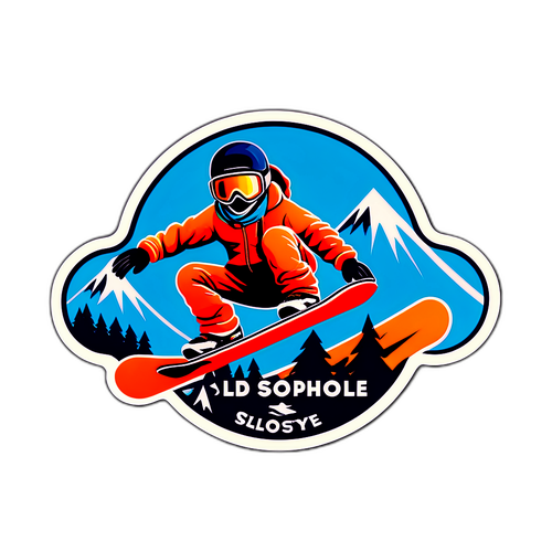 Retro Snowboard Sticker