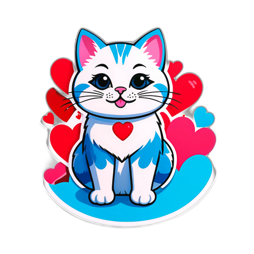 Adorabile Gatto con Cuori