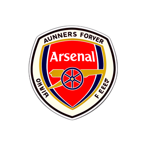 สติกเกอร์ทีม Arsenal พร้อมข้อความ "Gunners Forever!"