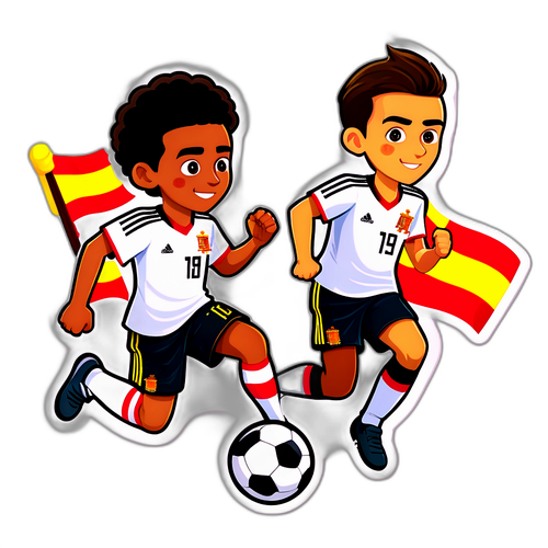 Sticker ya Mpira wa Kijana: Uhispania vs Ujerumani
