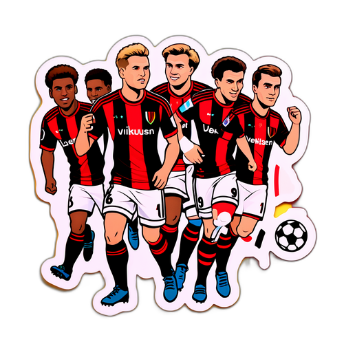 สติกเกอร์ทีมฟุตบอลเลเวอร์คูเซ่นในชุดสีสดใส
