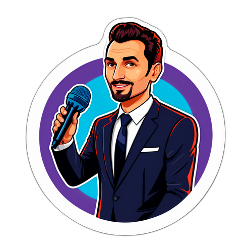 Radu Vâlcan prezentând un show TV