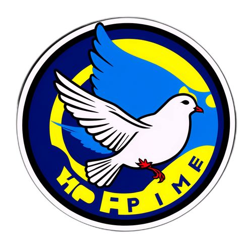 Une sticker représentant la lutte pour la liberté en Ukraine