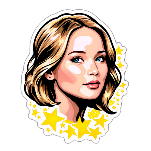 Retrato estilizado de Jennifer Lawrence
