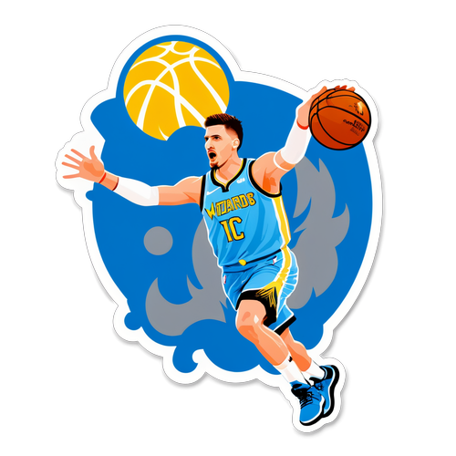 Sticker ng Mga Wizards at Nuggets na may Nikola Jokić