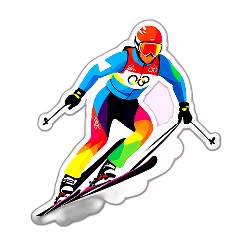 Alpin skiløber i aktion