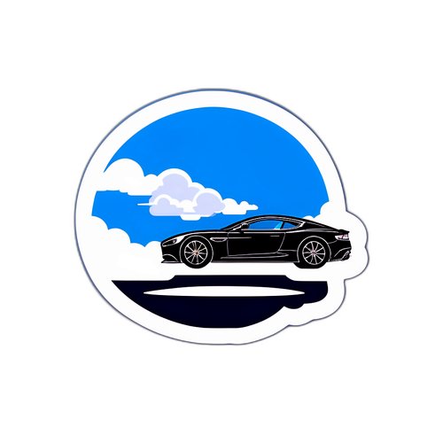 Sticker élégant Aston Martin sur une route de campagne