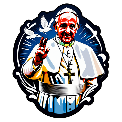 Sticker Artistic pentru Papa Francisc: Un Mesaj de Pace care Îți Va Încălzi Sufletul!