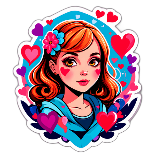 Kaunis taide Amanda Saari sydänten ympäröimänä