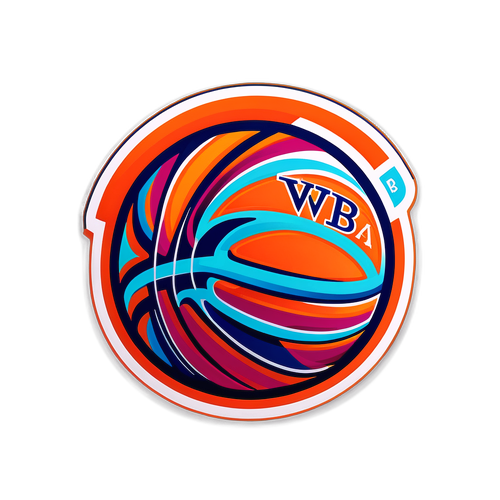 Abstrakt na Sticker ng Basketbol na may 'WNBA'