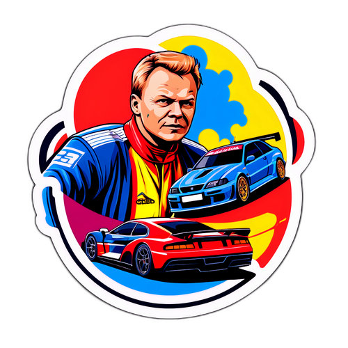 Kuvita Juha Kankkunen urheilu saavutuksilla ja autoilla