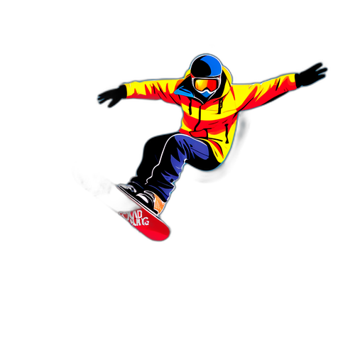 En eventyrlig klistermærke af en olympisk snowboarder