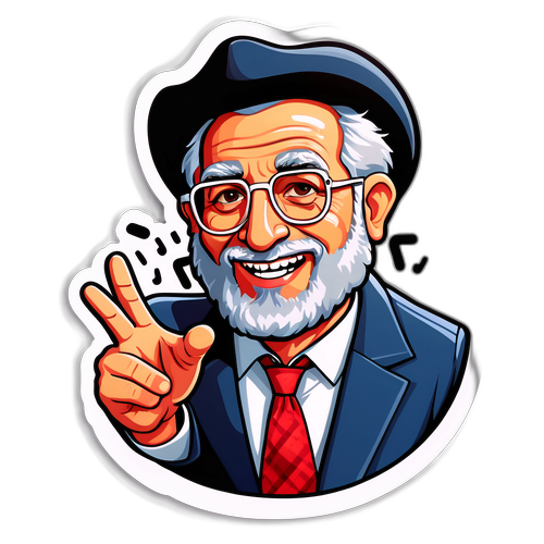 מדבקה הומוריסטית של יהודה לוי