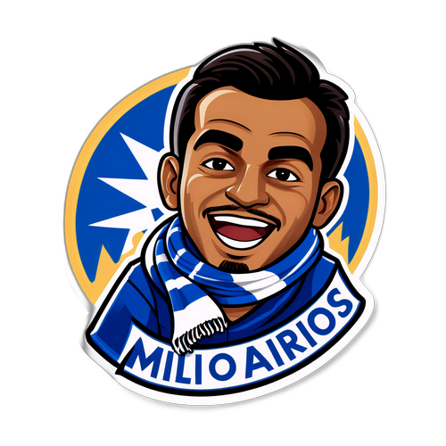 Fan del Millonarios con bufanda azul y blanca