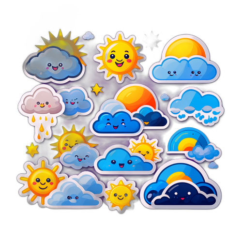 สติ๊กเกอร์พยากรณ์อากาศน่ารัก