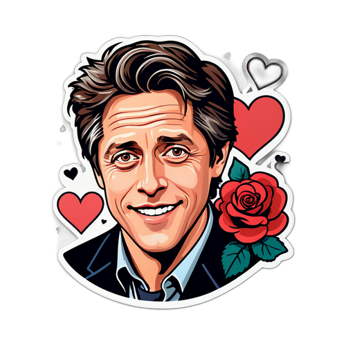 Charmende sticker af Hugh Grant