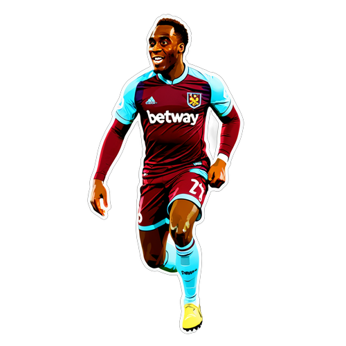 Morsom klistermærke af Michail Antonio i West Ham farver