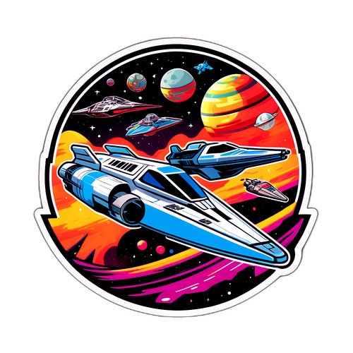 Стикер в ретро-стиле для игры Star Wars Racer Revenge