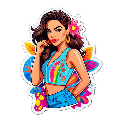 Arte de una pegatina colorida de Tania Suárez